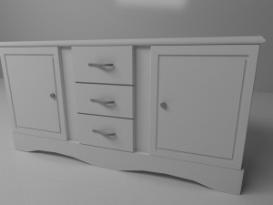 white bookcase 3D Model