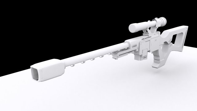 sniper rifle Model 3D .c4d .max .obj .3ds .fbx .stl .blend 