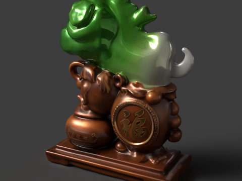 Chinese jade cabbage figure 3D Model