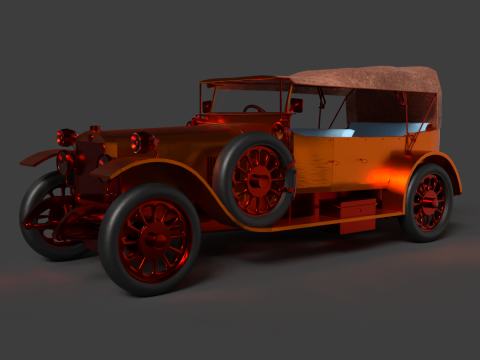 Orange vintage car 3D Model