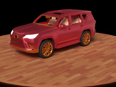 Chinese red car 3D Model