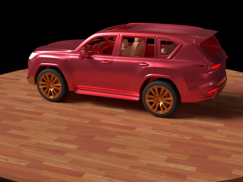 Chinese red car 3D Model