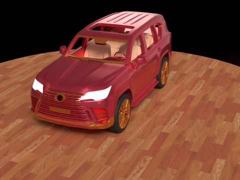 Chinese red car 3D Model