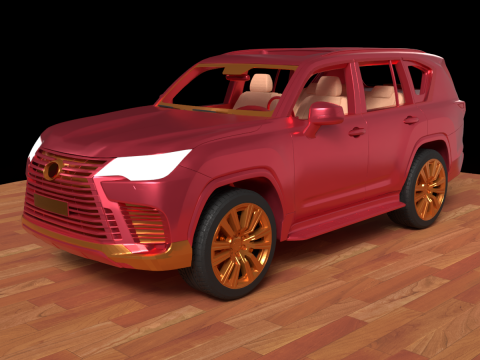 Chinese red car 3D Model