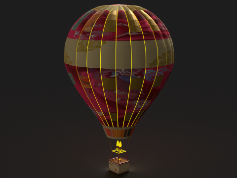 Chinese hot balloon flame 3D Model