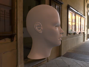 funny girl head 3D Model