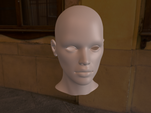 funny girl head 3D Model