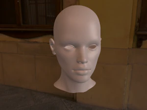 funny girl head 3D Model