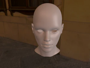 funny girl head 3D Model