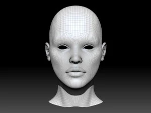funny girl head 3D Model