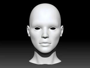 funny girl head 3D Model