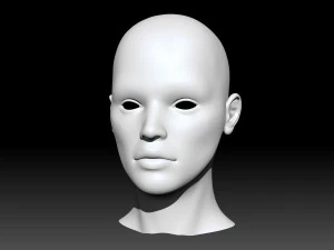 funny girl head 3D Model