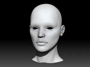 funny girl head 3D Model