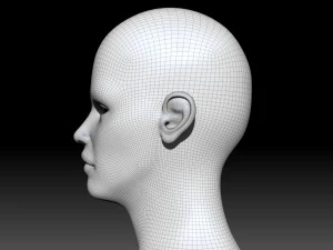 funny girl head 3D Model