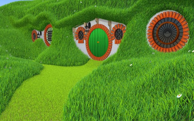 hobbit hole 3D 模型 .c4d .max .obj .3ds .fbx .stl .blend