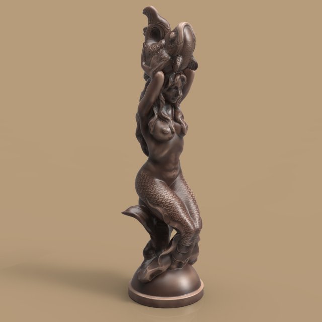 mermaid 3Dモデル .c4d .max .obj .3ds .fbx .stl .blend 