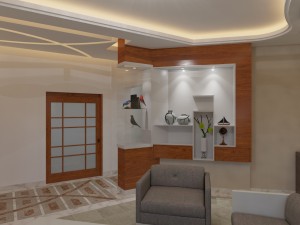 living room in grey marble Modelo 3D
