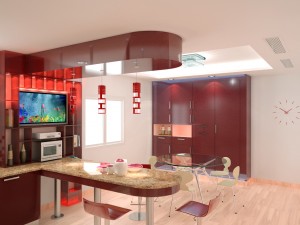 red kitchen 3D Model
