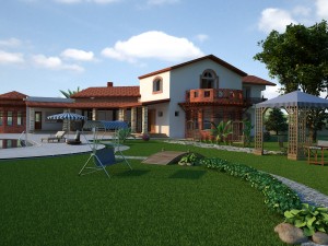 tiled roof house 3D Model