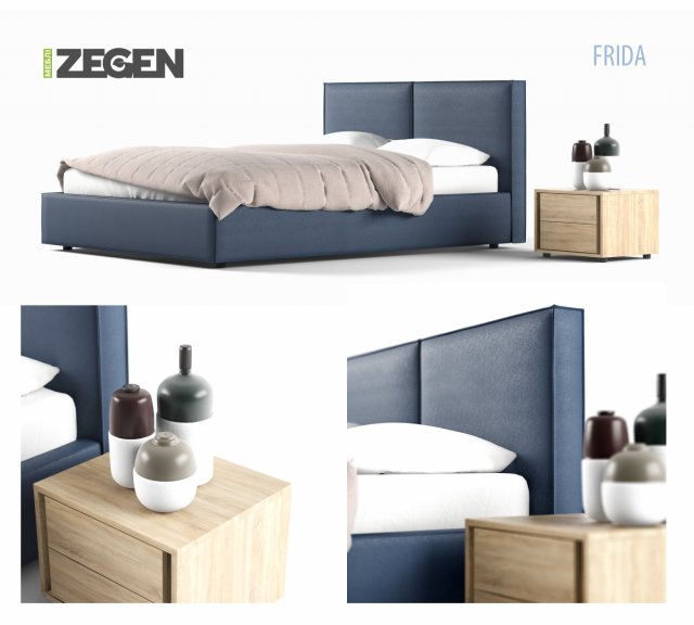 zegen bedside table a bed decor 3D मॉडल .c4d .max .obj .3ds .fbx .stl .blend 