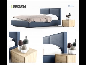 zegen bedside table a bed decor 3D Model