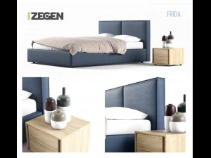 mesa de cabeceira zegen uma decora&ccedil;&atilde;o de cama Modelo 3D