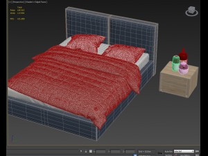 zegen bedside table a bed decor 3D मॉडल