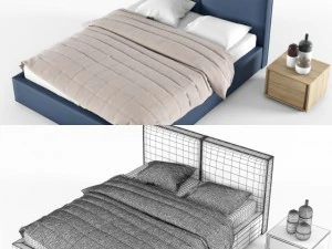 zegen bedside table a bed decor 3D Model