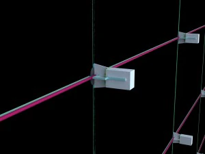 Montaje de pantalla LED junto Modelo 3D