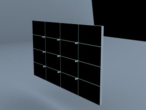 led screen together mounting Model 3D