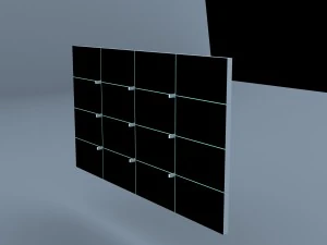 Montaje de pantalla LED junto Modelo 3D