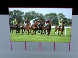 Montaje de pantalla LED junto Modelo 3D