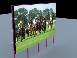 Montaje de pantalla LED junto Modelo 3D