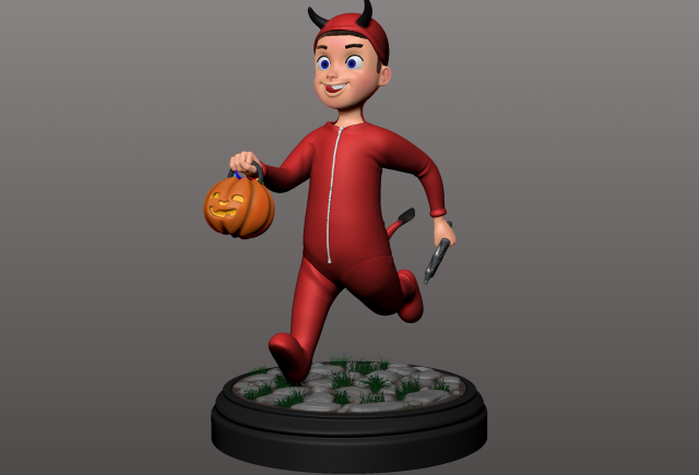 cartoon kid 3D Model .c4d .max .obj .3ds .fbx .stl .blend