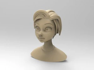stylized female bust 3D Model