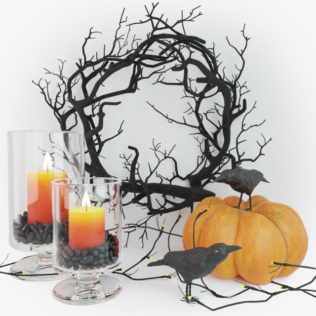 halloween decor set Modelo 3D .c4d .max .obj .3ds .fbx .stl .blend 