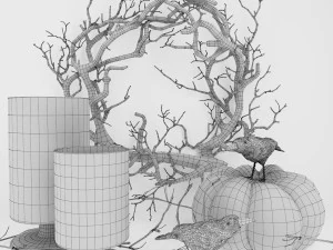 halloween decor set 3D Model