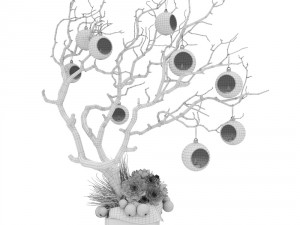 Decor branch and christmas toy Model 3D