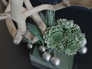 Decor branch and christmas toy Model 3D
