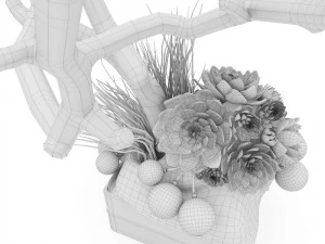 Decor branch and christmas toy 3D Model