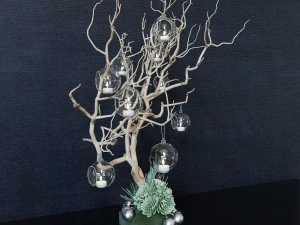 Decor branch and christmas toy 3D Model