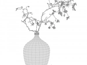 Zweig in brauner Flasche 3D Modell