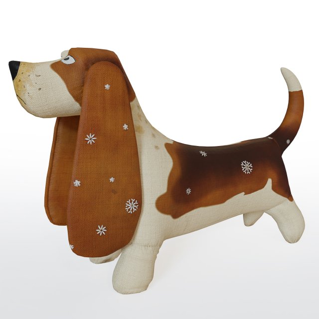 basset dog fabric toy 3D-Modell .c4d .max .obj .3ds .fbx .stl .blend 