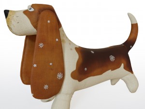 basset dog fabric toy Modello 3D