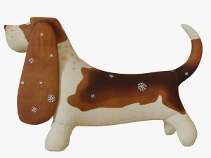 basset dog fabric toy 3D Model