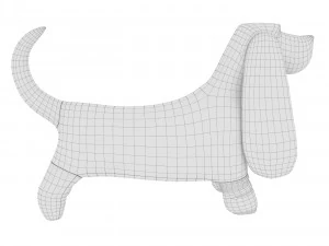 basset dog fabric toy 3D Model