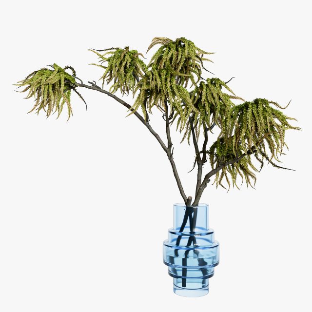 Decorative branches with green flowers 3D 模型 .c4d .max .obj .3ds .fbx .stl .blend 