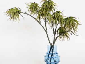 Decorative branches with green flowers 3D 模型