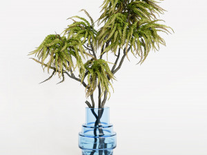 Decorative branches with green flowers 3D 模型