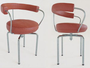Red stools Model 3D